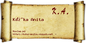 Kóka Anita névjegykártya