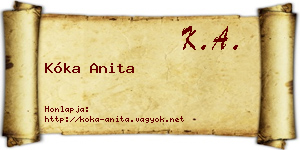 Kóka Anita névjegykártya